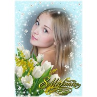 Онлайн рамка для фото с белыми тюльпанами