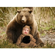 Детский шаблон - Медведица с Медвежонком - вставить лицо
