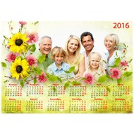 Календарь с рамкой для фото на 2016 год - Яркое цветочное лето