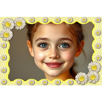 Простая рамочка - с ромашками в желтом стиле