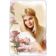 Цветочная рамка фотоэффект онлайн - розовые розы в дымке