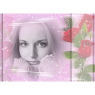 Фотоэффект онлайн с полупрозрачным розовым стеклом с розами
