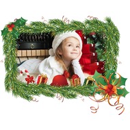 Яркая, рождественская онлайн рамка для фото