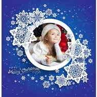 Милая, рождественская онлайн рамка для фото с большими снежинками