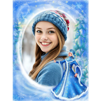 Сказочная рамка онлайн со снегурочкой