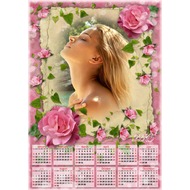 Цветочный календарь с рамкой для фото онлайн
