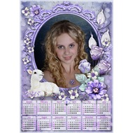 Цветочный календарь с фото в фиолетовых оттенках