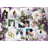 Коллаж для свадебных фотографий онлайн в сиреневых тонах на 10 фото