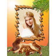 Рамочка для фото - с мамой львицей и львятами