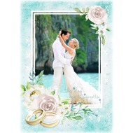 Нежная свадебная рамка для фото жениха и невесты