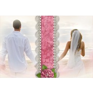 Свадебная рамка для фото - Розовая нежность на пополам
