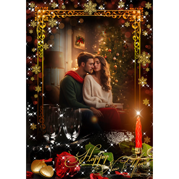 Романтическая Новогодняя фоторамка - Романтический зимний вечер