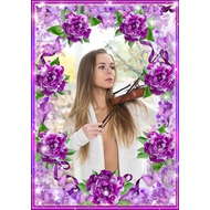 Рамка для фото - прекрасные фиолетовые цветы