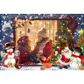 Яркая новогодняя рамочка для монтажа