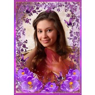 Цветочная рамка для фото в фиолетовых тонах