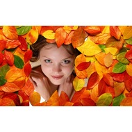 Осенняя рамка для фото - среди яркой осенней листвы