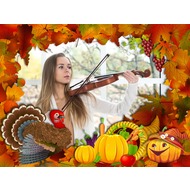 Осенняя рамка для фото с листвой и урожаем