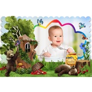 Детская фото рамка - На лесной опушке с медвежатами