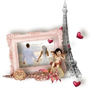 Рамка для фото - Любовь, амур, Париж, эйфелева башня